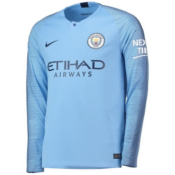 Camiseta Manchester City 1ª ML 2018/19 Azul